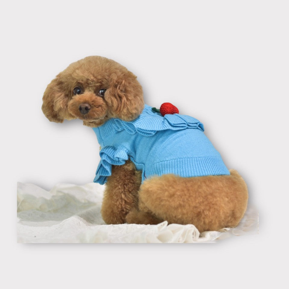 さくらんぼモチーフニット | 犬服 小型犬 ドッグウェア 秋冬 KALINA