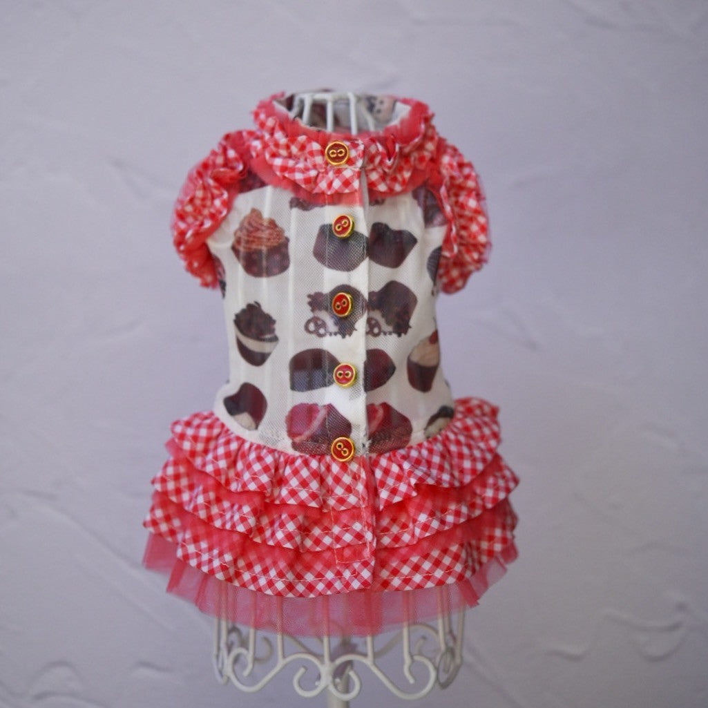ケーキプリントワンピース | 犬服 小型犬 ドッグウェア KALINA
