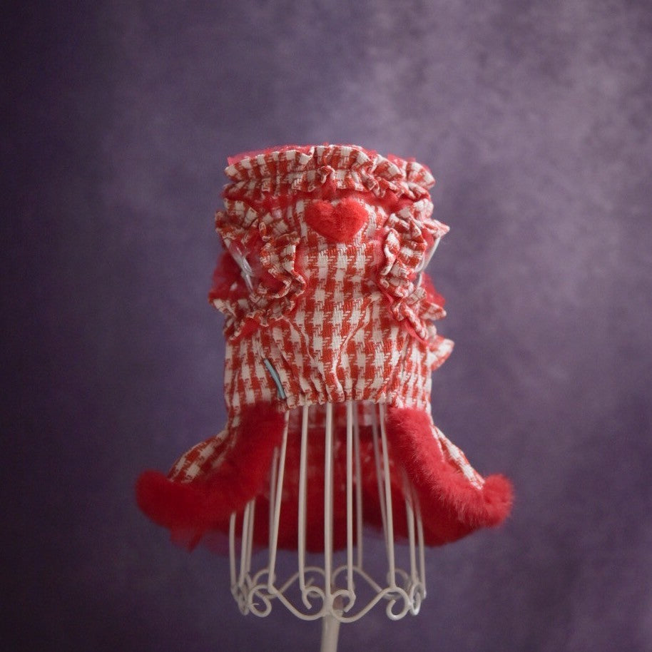 千鳥裾ファーワンピース | 犬服 小型犬 ドッグウェア 秋冬 KALINA