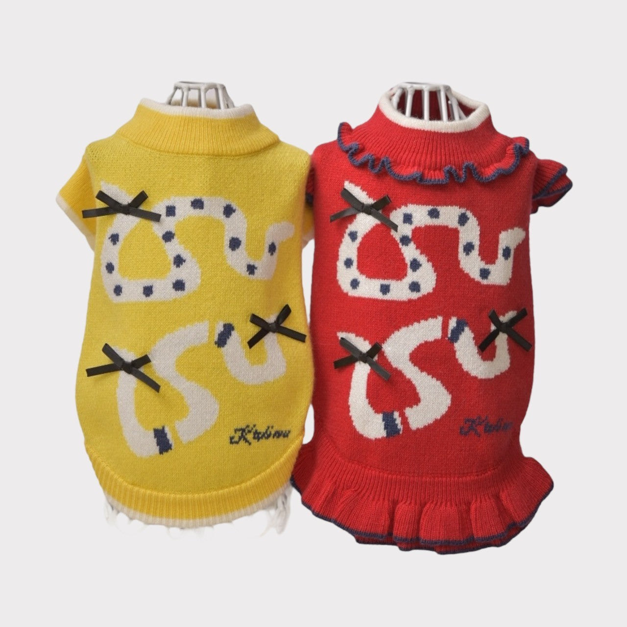 干支　ヘビ柄ニットフリル有・フリル無 | 犬服 小型犬 ドッグウェア 秋冬 KALINA