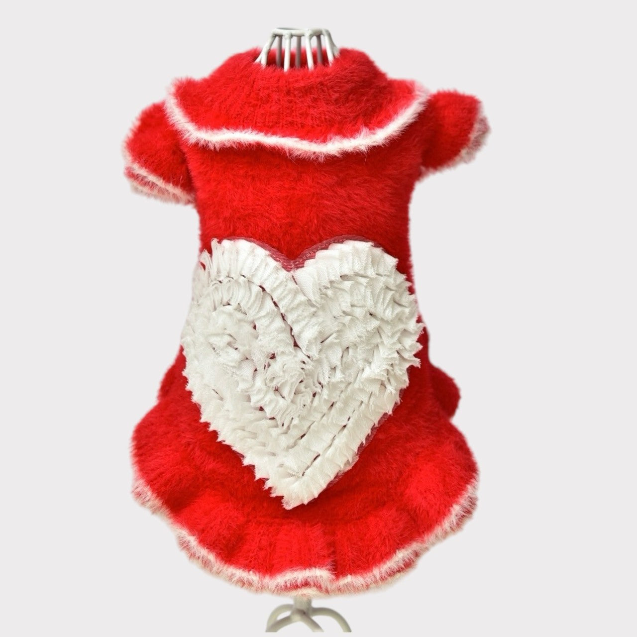 フェレット風ハートモチーフワンピース | 犬服 小型犬 ドッグウェア 秋冬 KALINA