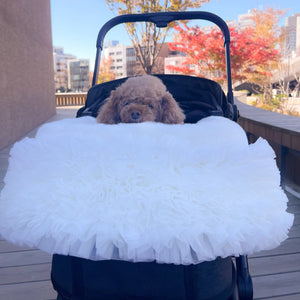 【新作】フェイクファーチュールふりふりカートカバー｜小型犬　お出かけ　KALINA