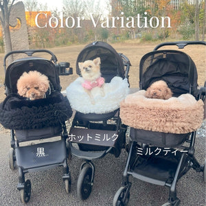 【新作】フェイクファーチュールふりふりカートカバー｜小型犬　お出かけ　KALINA