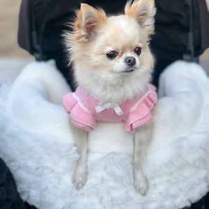 【新作】フェイクファーチュールふりふりカートカバー｜小型犬　お出かけ　KALINA