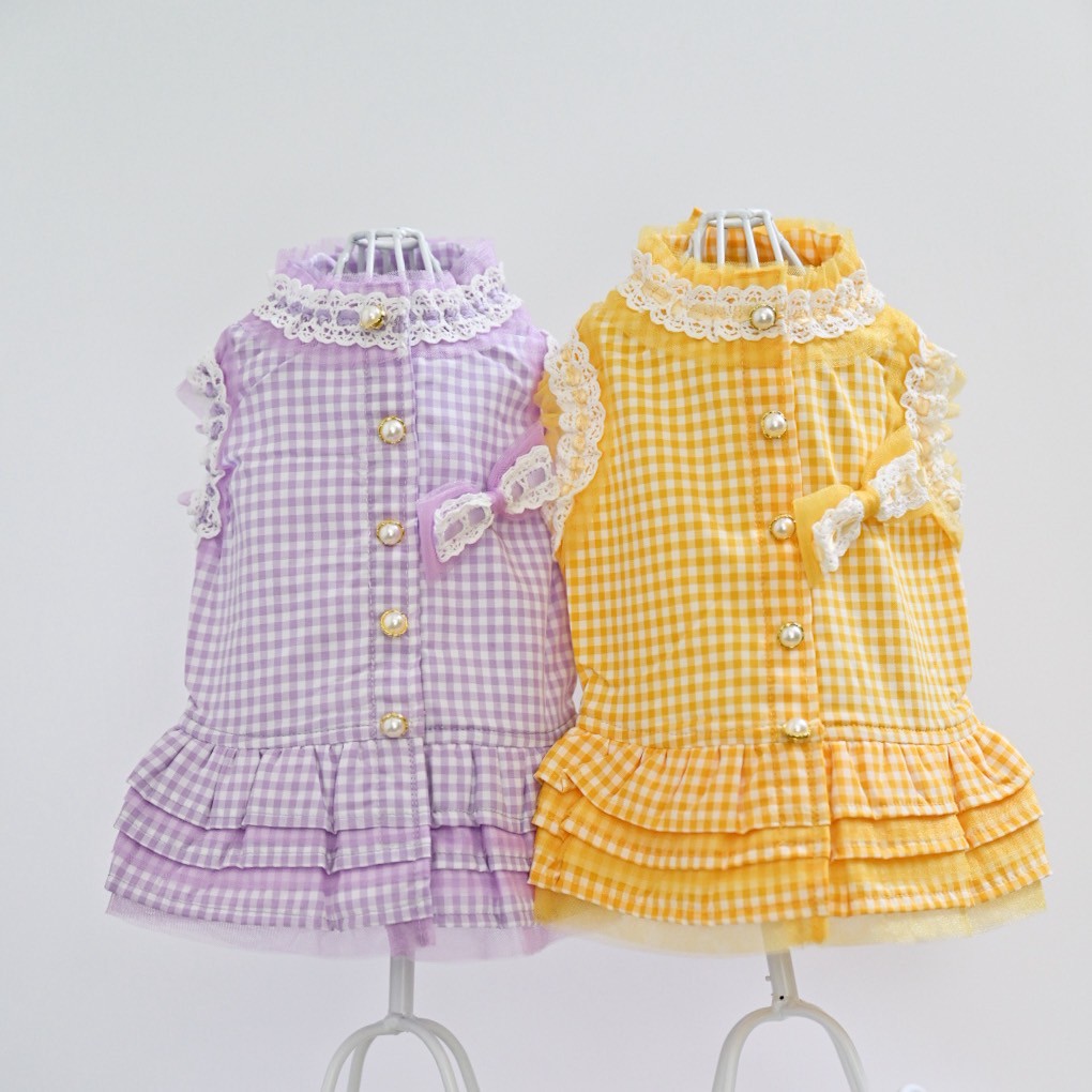 ギンガムチェックワンピース｜犬服 小型犬 ドッグウェア KALINA