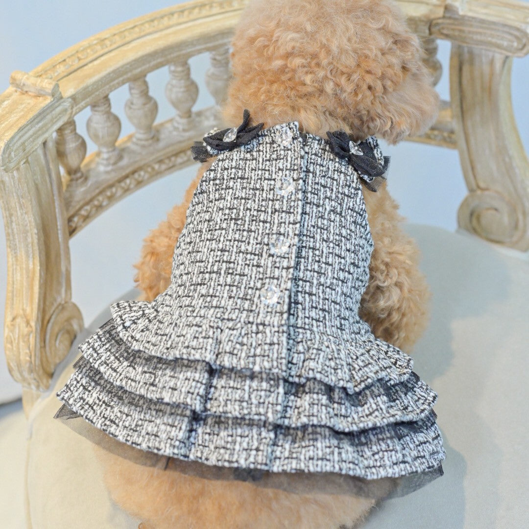 新作】ツィードワンピース ｜犬服 小型犬 ドッグウェア 秋冬 KALINA