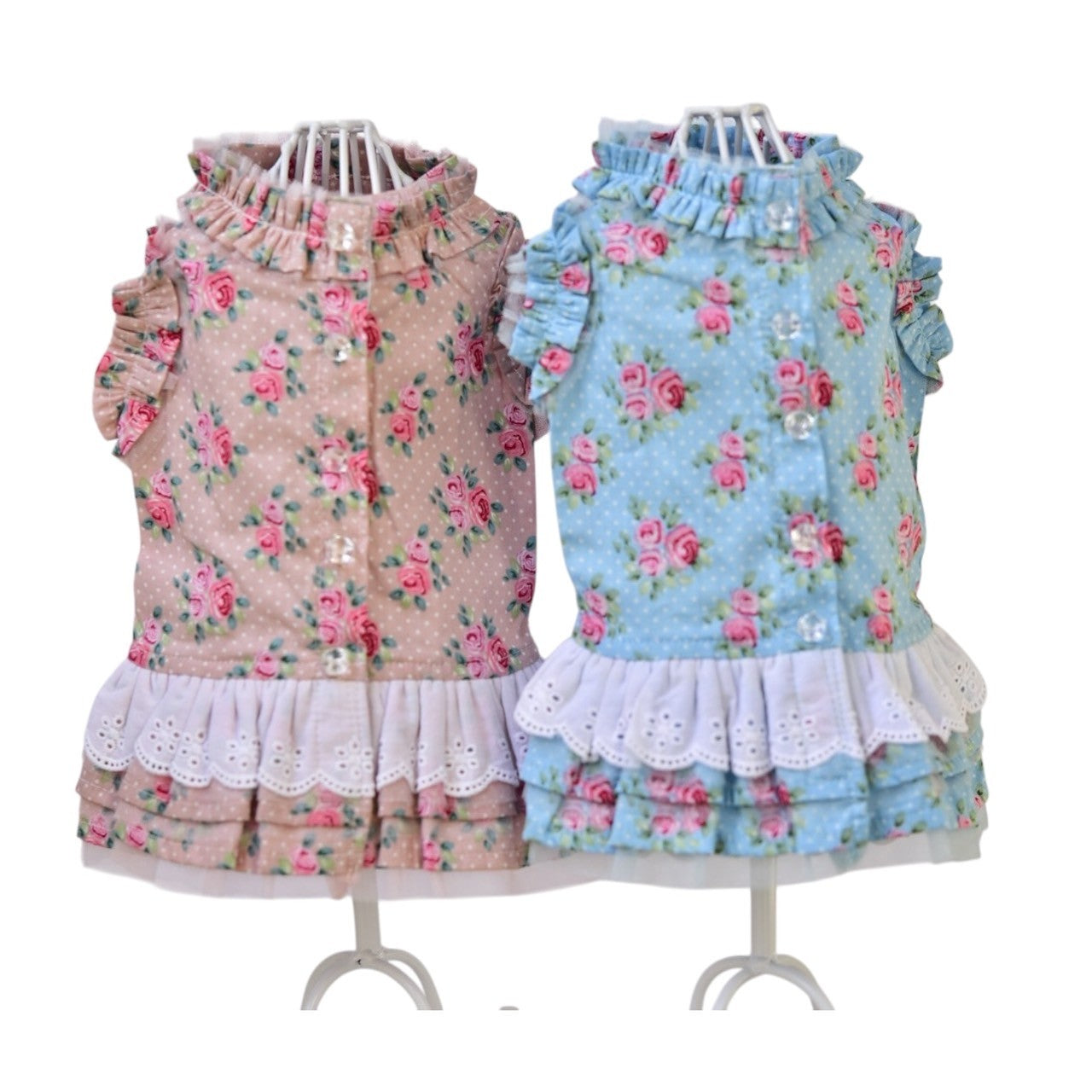 SALE】コットン薔薇柄ワンピース| 犬服 小型犬 ドッグウェ KALINA