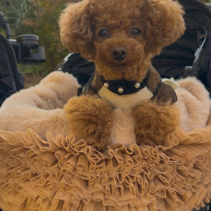 【予約】フェイクファーチュールふりふりカートカバー｜小型犬　お出かけ　KALINA