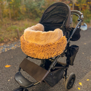 【予約】フェイクファーチュールふりふりカートカバー｜小型犬　お出かけ　KALINA