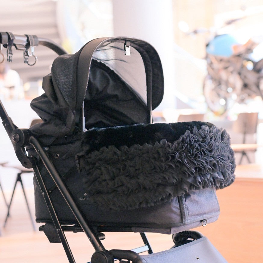 新作】フェイクファーチュールふりふりカートカバー｜小型犬 お出かけ