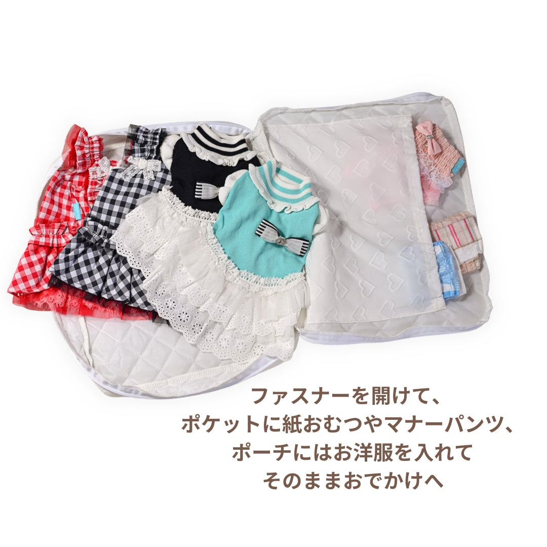 【新作】ハートぷっくりおでかけポーチ｜小型犬　お出かけ　KALINA