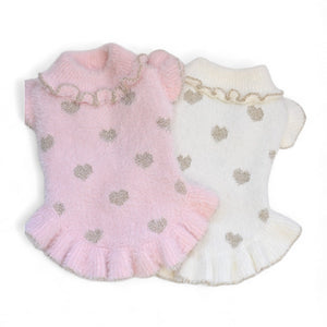 【新作・一部予約】フェレット風ラメジャカードワンピース｜犬服 小型犬 ドッグウェア お出かけ KALINA