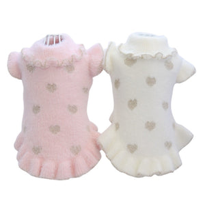 【新作・一部予約】フェレット風ラメジャカードワンピース｜犬服 小型犬 ドッグウェア お出かけ KALINA