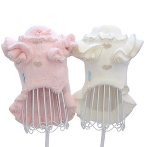 【新作・一部予約】フェレット風ラメジャカードワンピース｜犬服 小型犬 ドッグウェア お出かけ KALINA