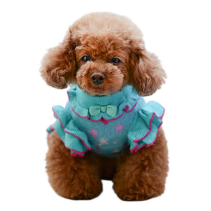 【新作】シルケットアクリルメリーゴーランド柄ワンピース｜犬服 小型犬 ドッグウェア お出かけ KALINA