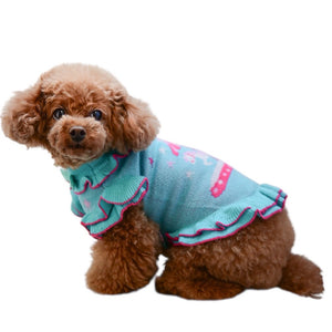 【新作】シルケットアクリルメリーゴーランド柄ワンピース｜犬服 小型犬 ドッグウェア お出かけ KALINA