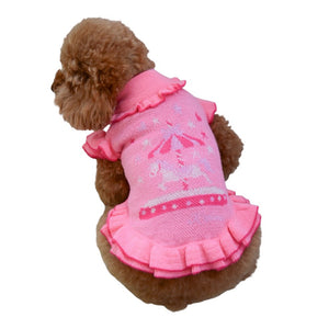 【新作】シルケットアクリルメリーゴーランド柄ワンピース｜犬服 小型犬 ドッグウェア お出かけ KALINA