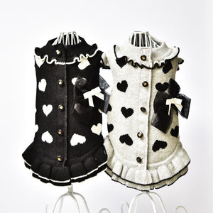 ニットハート柄ワンピース | 犬服 小型犬 ドッグウェア 秋冬 KALINA