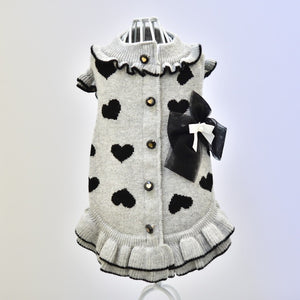ニットハート柄ワンピース | 犬服 小型犬 ドッグウェア 秋冬 KALINA
