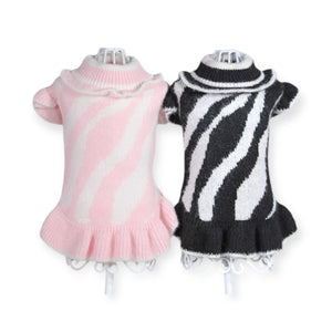 【新作】リサイクルポリエステルゼブラ柄ワンピース｜犬服 小型犬 ドッグウェア お出かけ KALINA