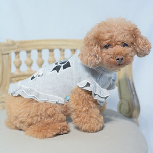 【新作】カシミヤ混カメリア柄ワンピース｜犬服 小型犬 ドッグウェア 秋冬 KALINA