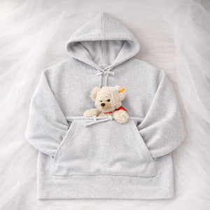 犬用ポケット付きパーカー ケイティパーカー グレー 商品単体 シンプルデザイン