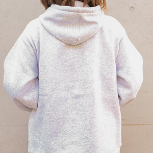 犬用ポケット付きパーカー ケイティパーカー グレー 着用イメージ オーバーサイズ