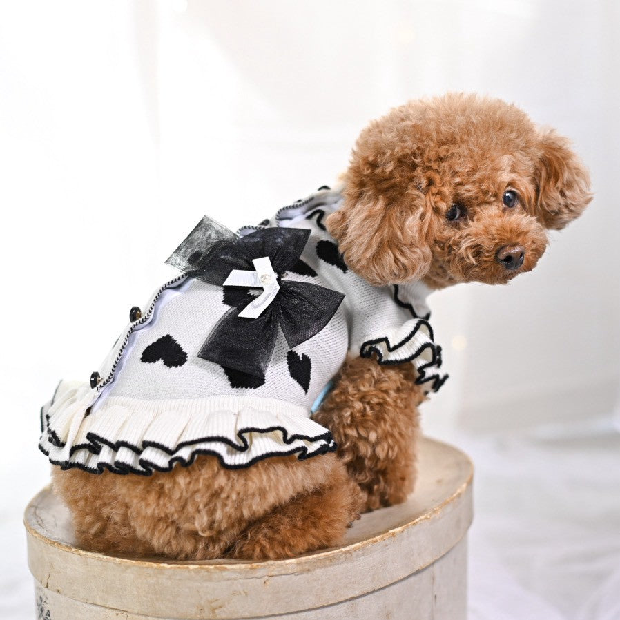 新色追加】ニットハート柄ワンピース | 犬服 小型犬 ドッグウェア