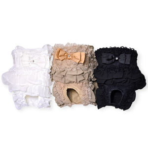 縦柄レース マナーパンツ マジックテープタイプ  ３色