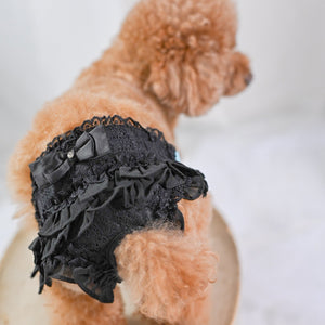 縦柄レース マナーパンツ マジックテープタイプ 黒 縦柄レース 着画