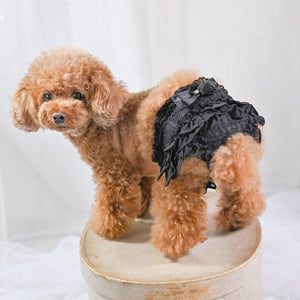 縦柄レース マナーパンツ マジックテープタイプ 黒 縦柄レース 着画