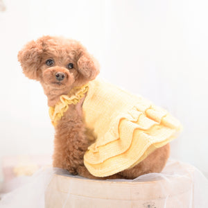 KALINA スプリングツイードワンピース イエロー サイド 小型犬 ドッグウェア kate着用