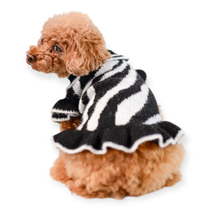 【新作】リサイクルポリエステルゼブラ柄ワンピース｜犬服 小型犬 ドッグウェア お出かけ KALINA