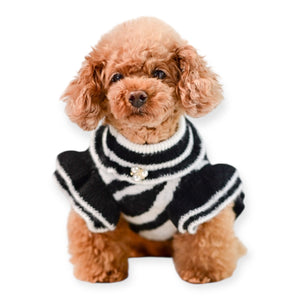 【新作】リサイクルポリエステルゼブラ柄ワンピース｜犬服 小型犬 ドッグウェア お出かけ KALINA