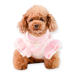 【新作】リサイクルポリエステルゼブラ柄ワンピース｜犬服 小型犬 ドッグウェア お出かけ KALINA