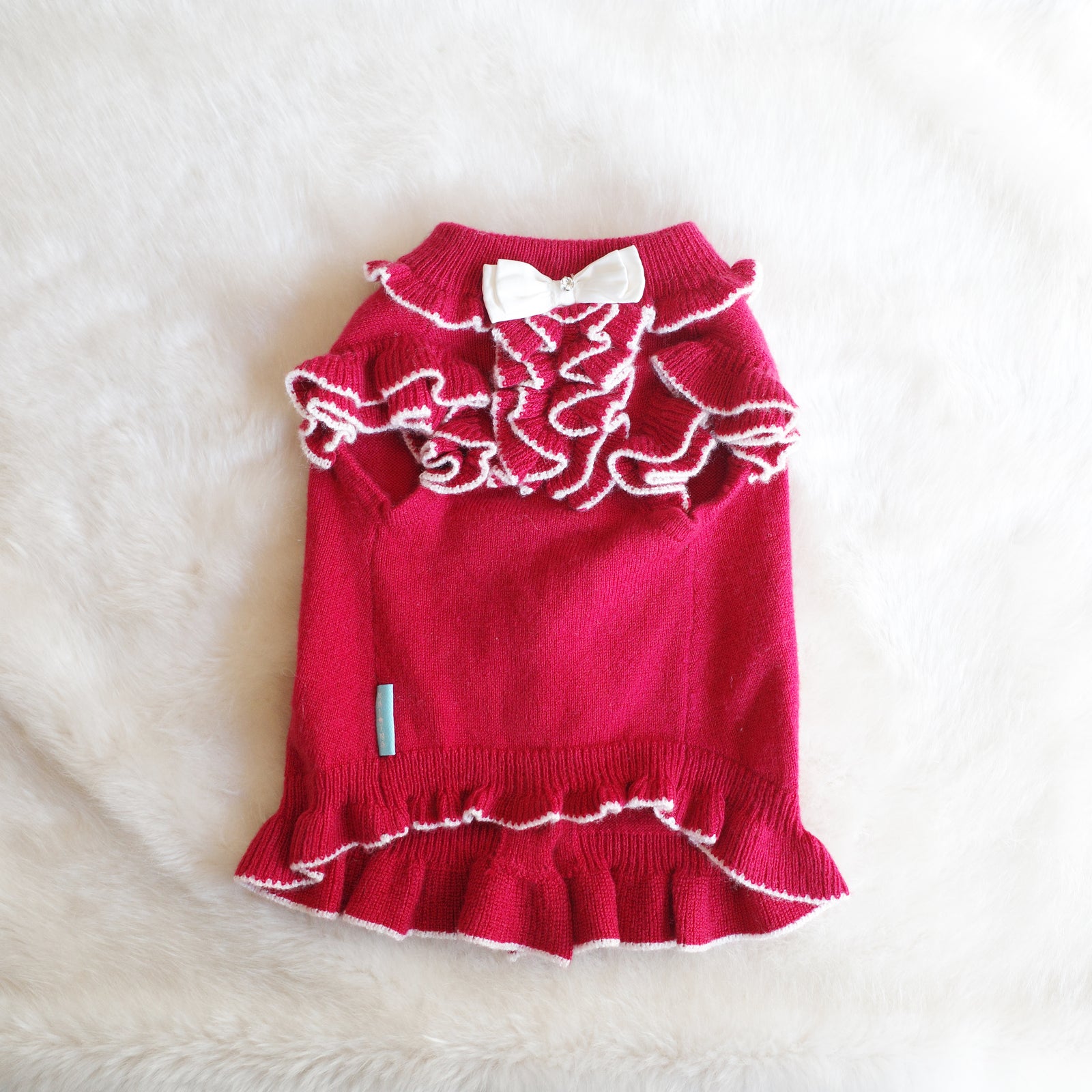 【定番】カシミヤ混ふりふりワンピース　| 犬服 小型犬 ドッグウェア 定番 KALINA