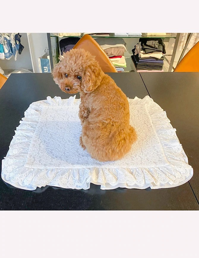 レースカフェマット XSサイズ | 小型犬 お出かけ ドッグウェア カフェ用 おしゃれ KALINA