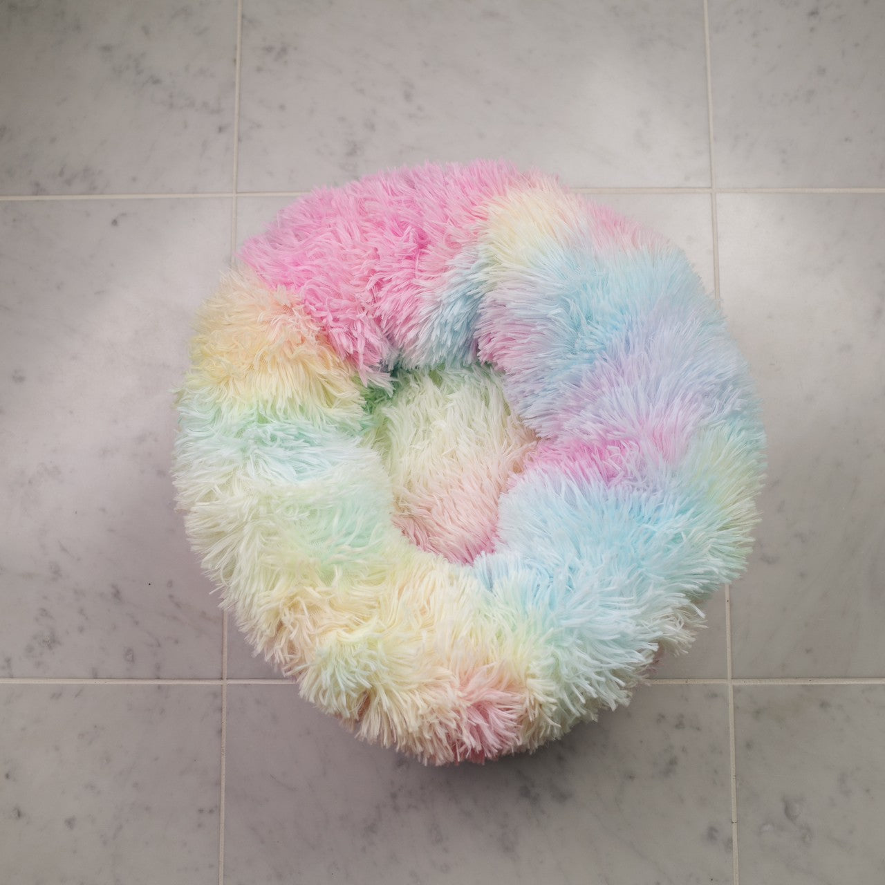丸型ふわふわベッドXSサイズ  レインボー | 小型犬 ドッグウェア お昼寝 おしゃれ KALINA