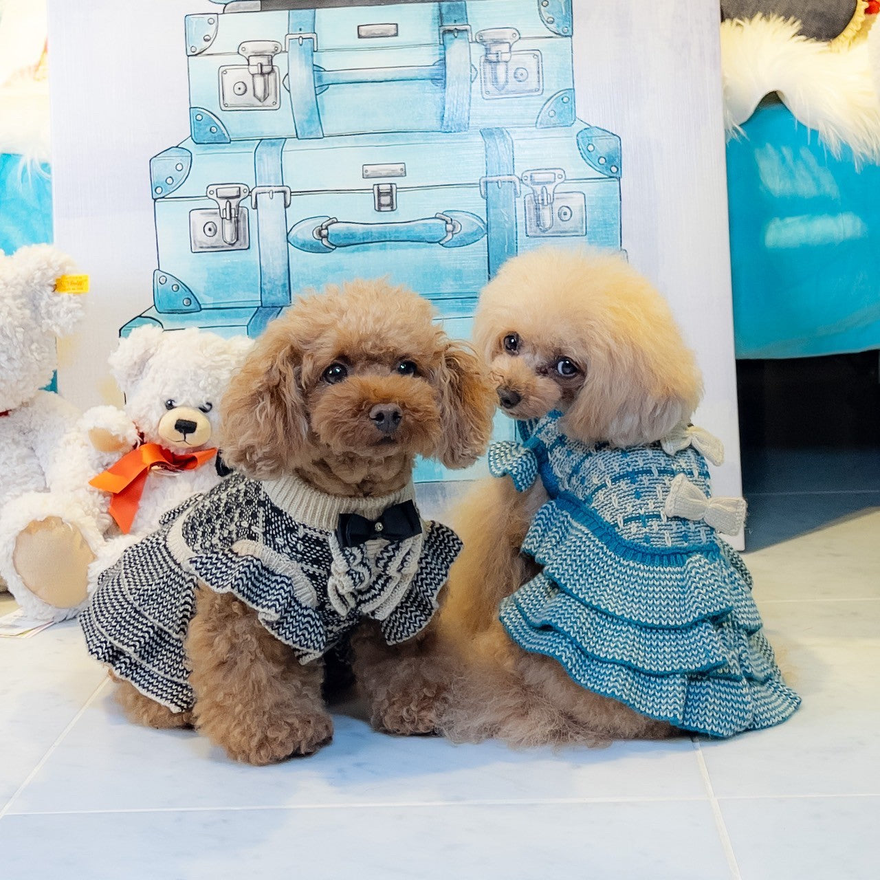 カシミヤ混ツィード風ワンピース | 犬服 小型犬 ドッグウェア 秋冬 KALINA