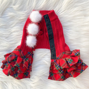 カシミヤ混クリスマスポンポンワンピース
