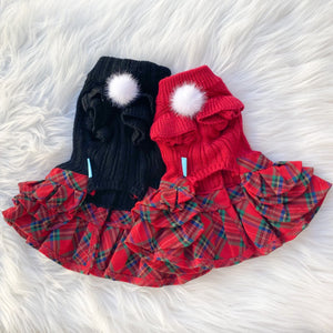 カシミヤ混クリスマスポンポンワンピース