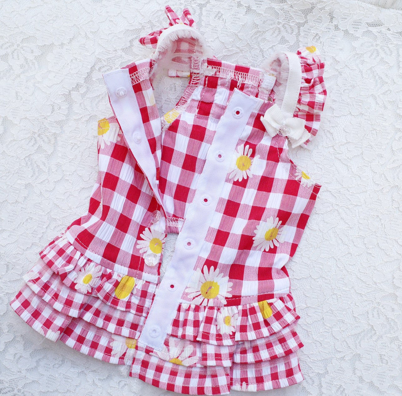 犬服 L わんこの普段着 赤ギンガムチェック｜犬用品