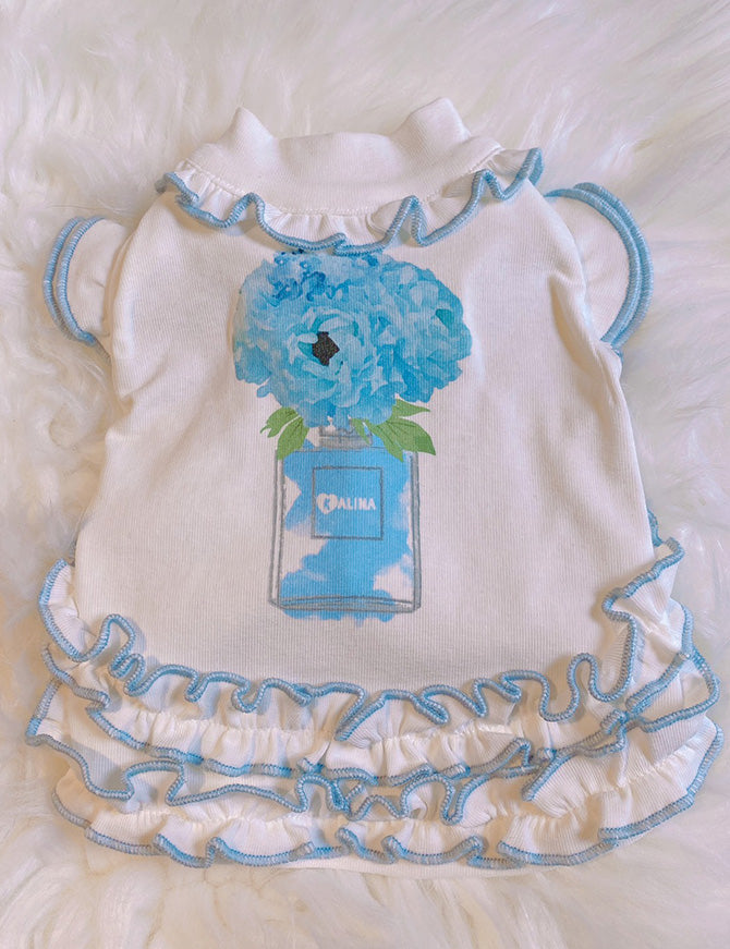 香水プリントTシャツワンピース
