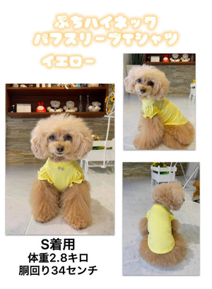 パフスリーブぷちハイネックTシャツ