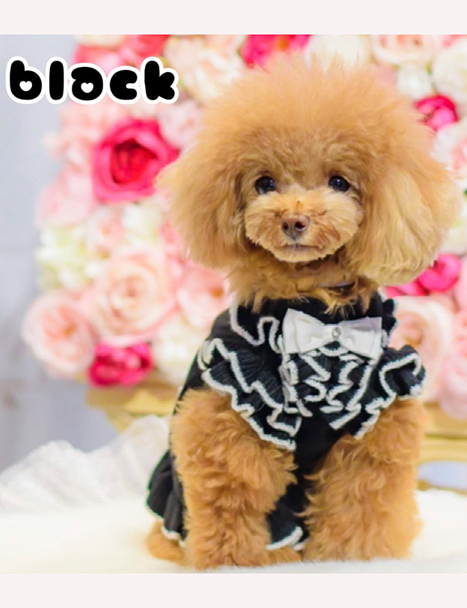 【定番】カシミヤ混ふりふりワンピース　| 犬服 小型犬 ドッグウェア 定番 KALINA